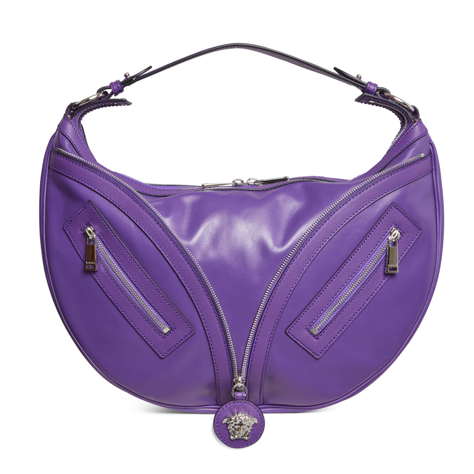 Purple leather ''La Medusa'' shoulder bag