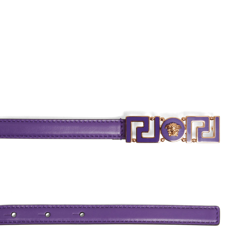 Purple leather ''Greca Goddess'' belt