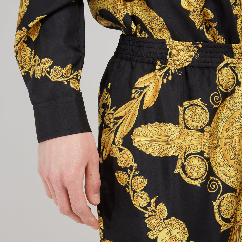 Multicolor silk ''Baroque'' shorts