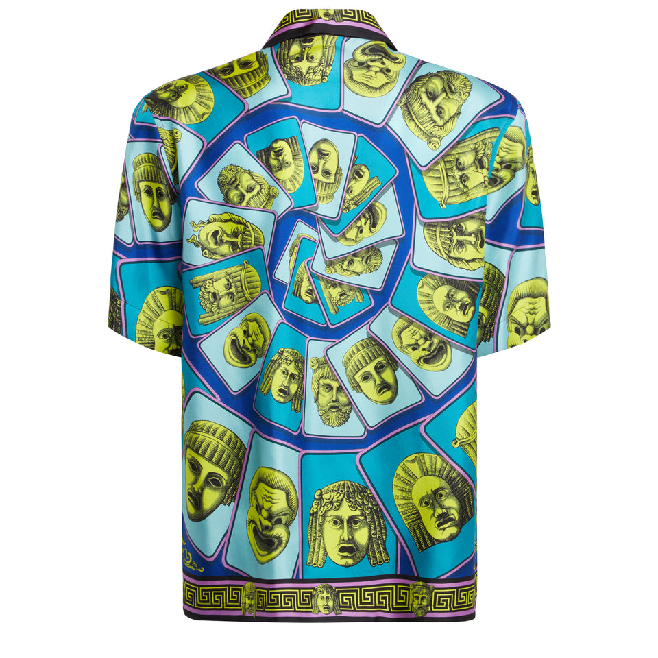 Camicia ''Le Maschere'' in seta multicolor