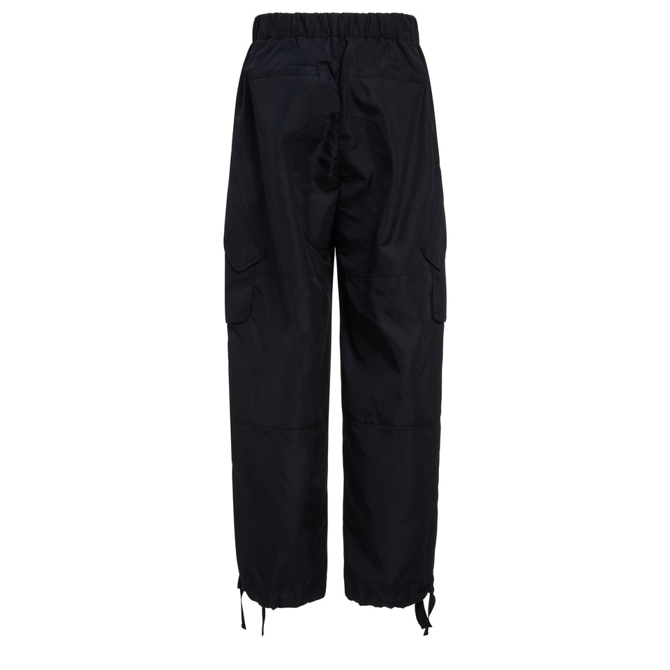 Black nylon cargo pants