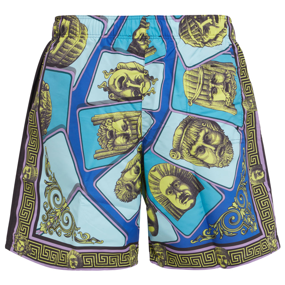 ''Le Maschere'' beach shorts in multicolor fabric