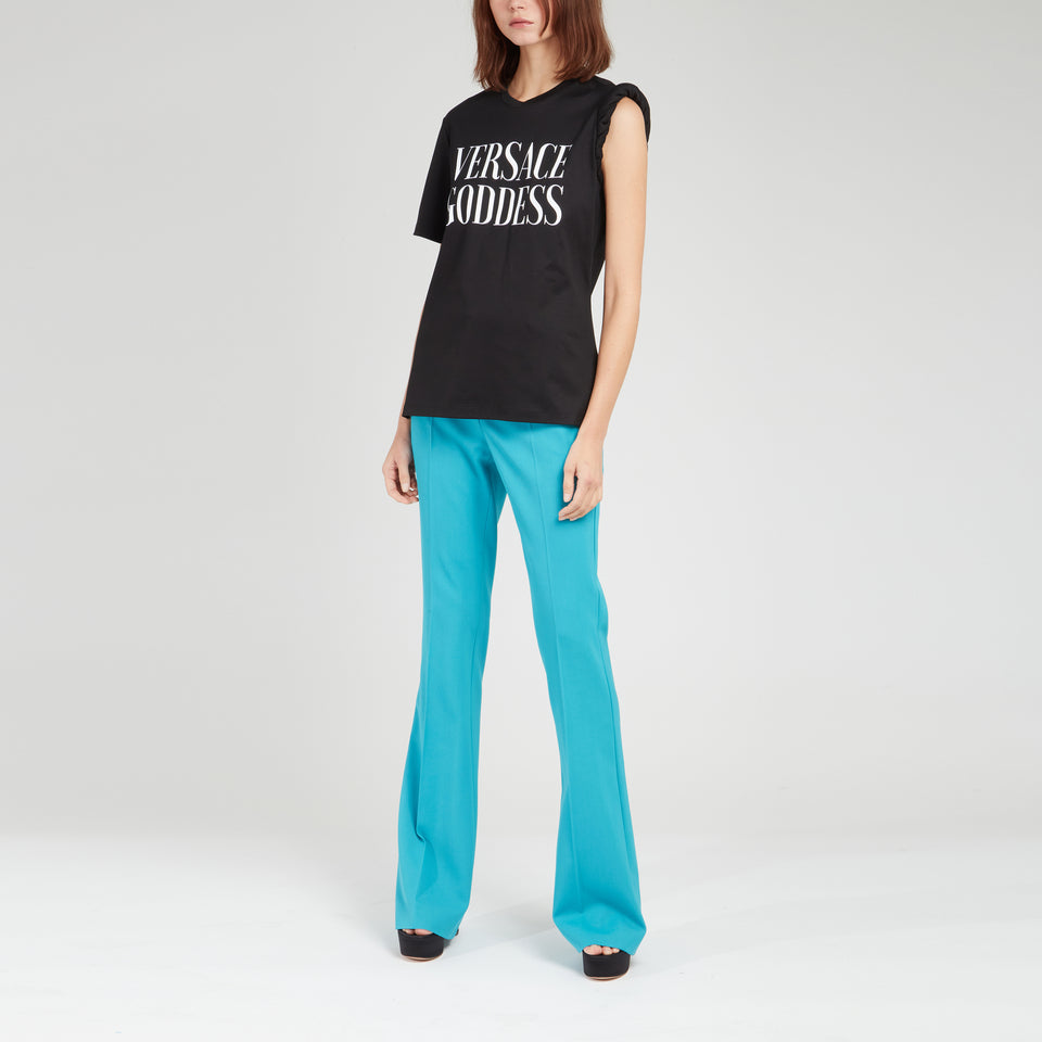 T-shirt ''Versace Goddess'' in cotone nera - GIO MORETTI