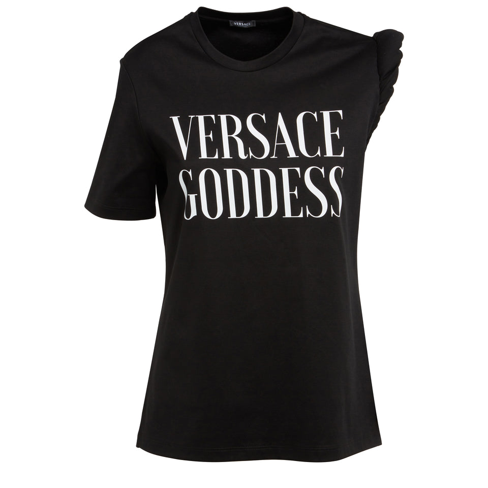 T-shirt ''Versace Goddess'' in cotone nera - GIO MORETTI