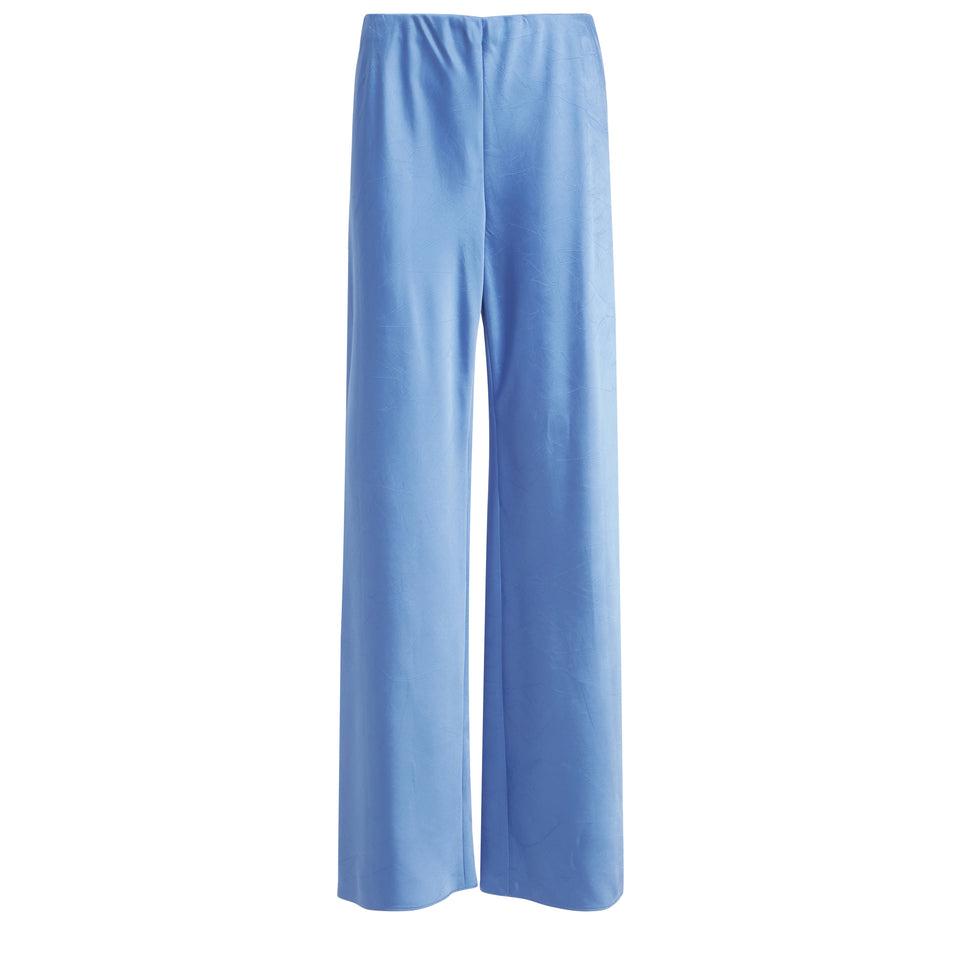 Pantalone in seta azzurro