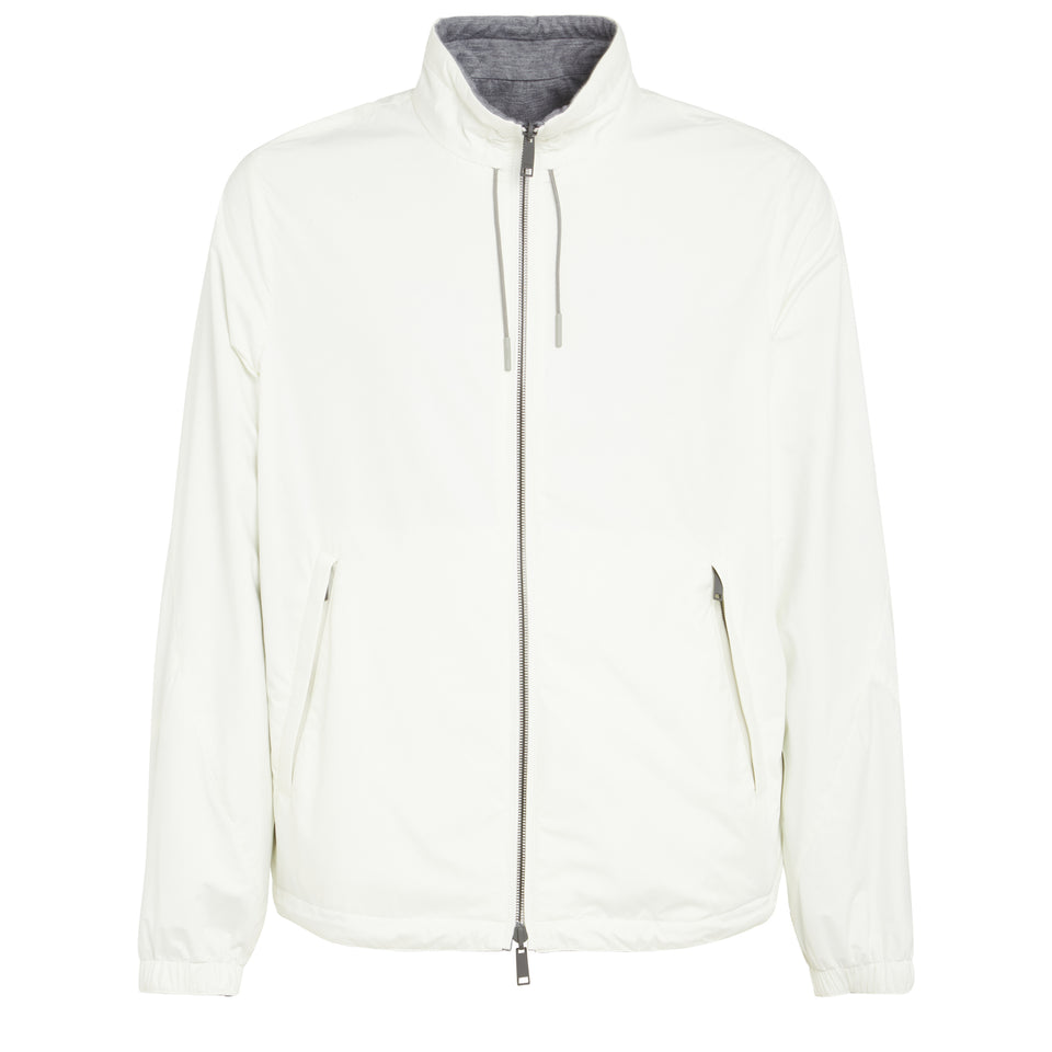 Reversible jacket in white fabric