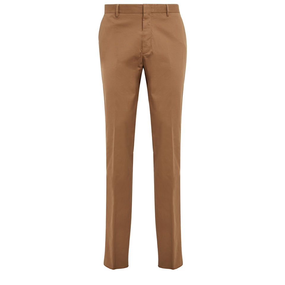 Pantalone in cotone marrone