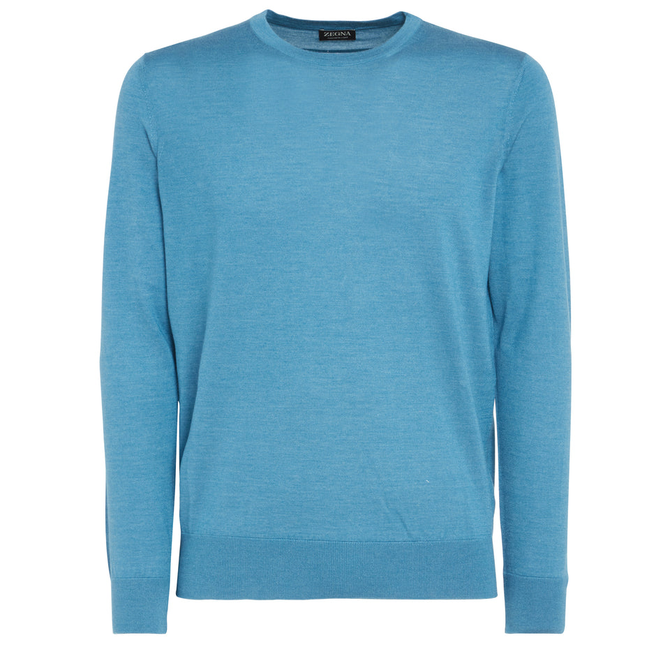 Light blue cashmere and silk sweater