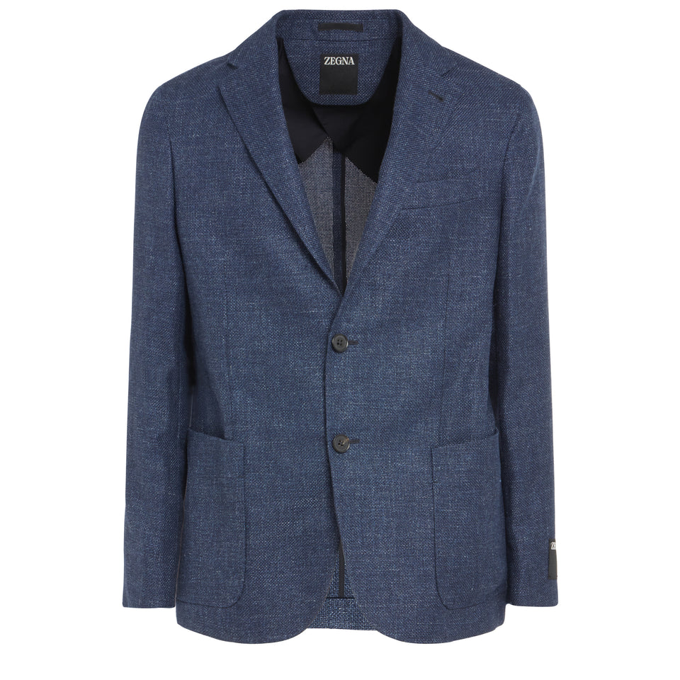 Blue linen blazer