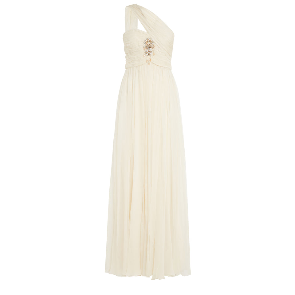 White chiffon long dress