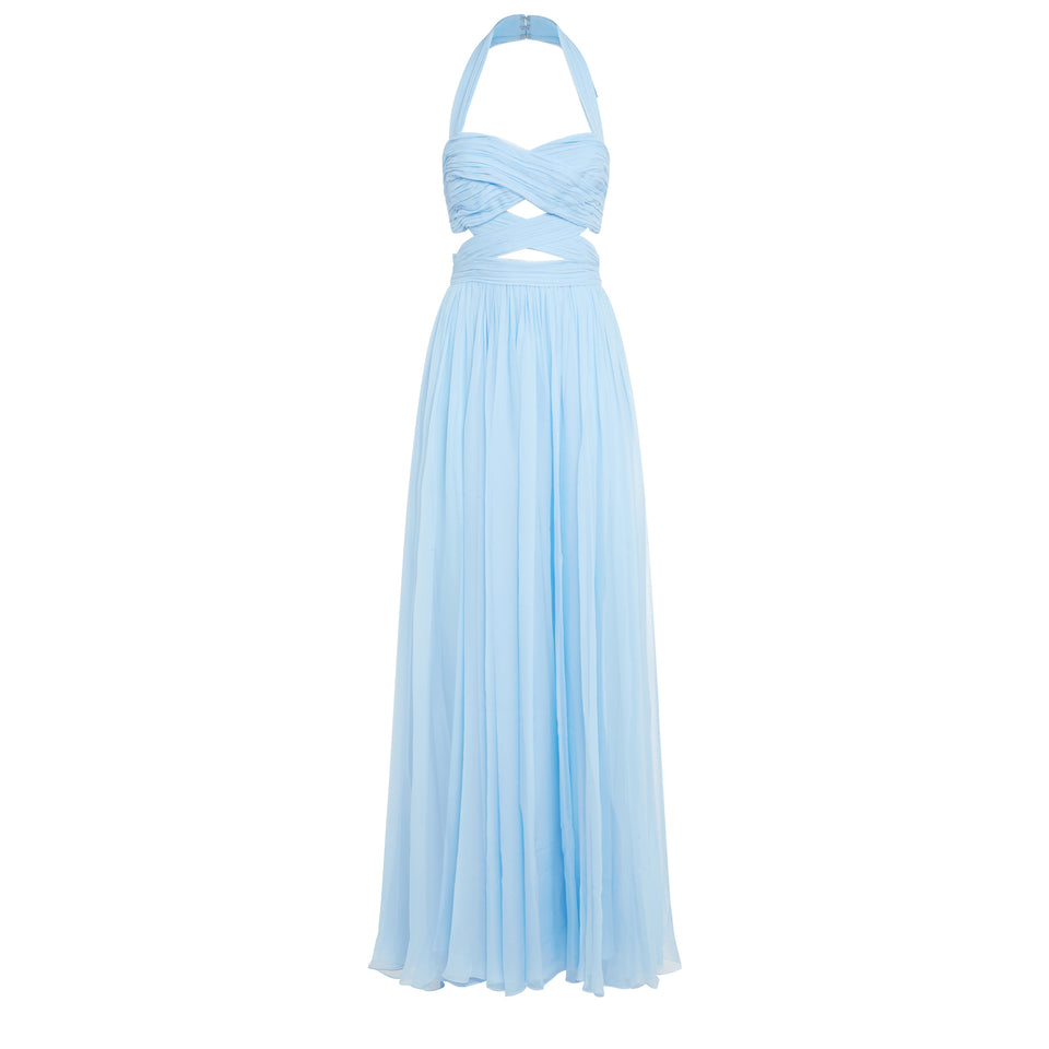 Light blue chiffon long dress