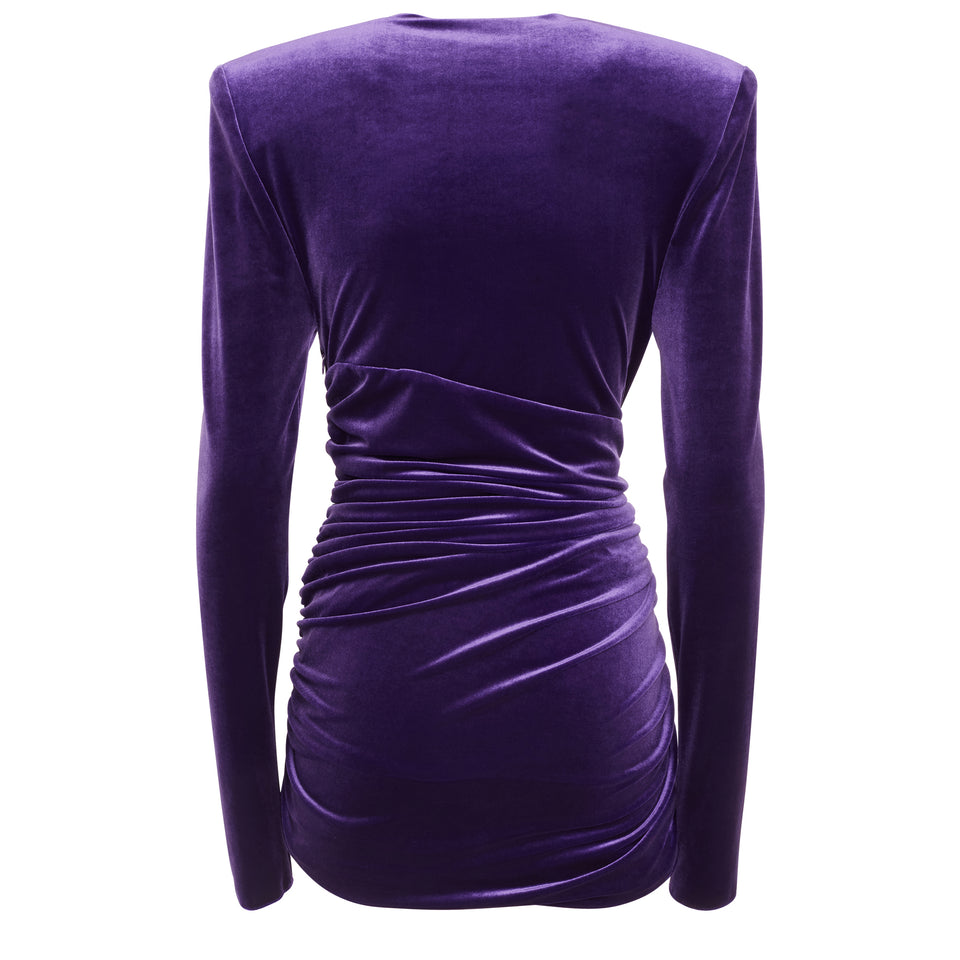 Mini dress in purple fabric