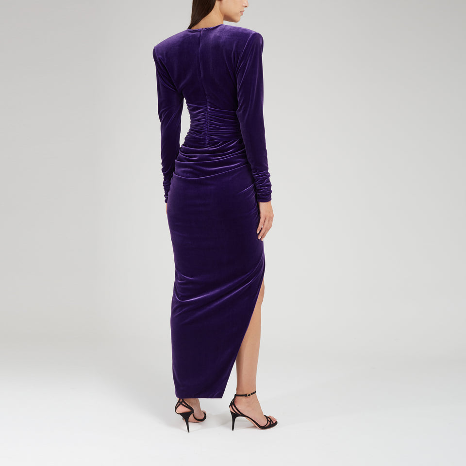 Long purple velvet dress