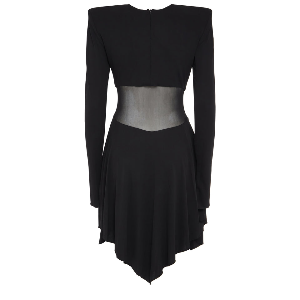 Midi dress in black fabric
