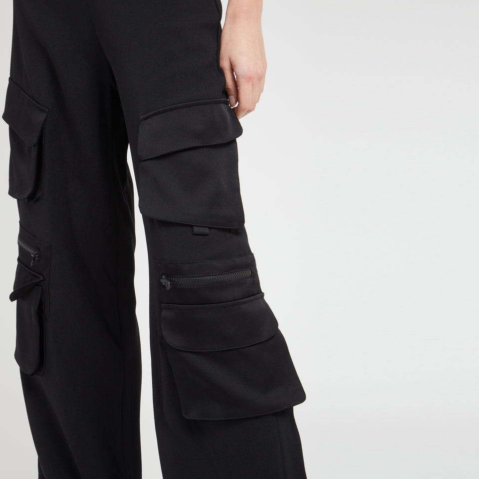 Pantalone cargo in tessuto nero