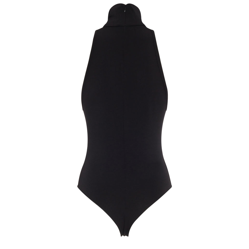 "Kendall" bodysuit in black fabric