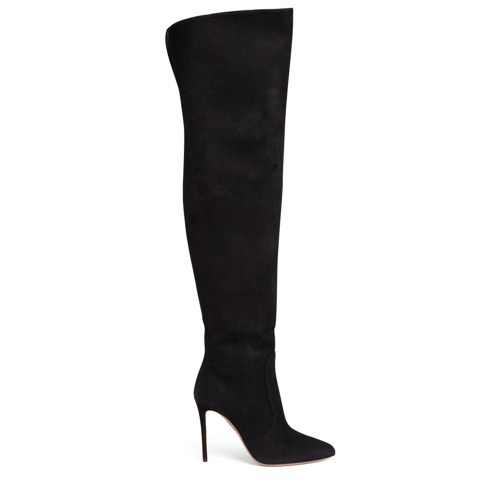 "Liaison" boot in black suede