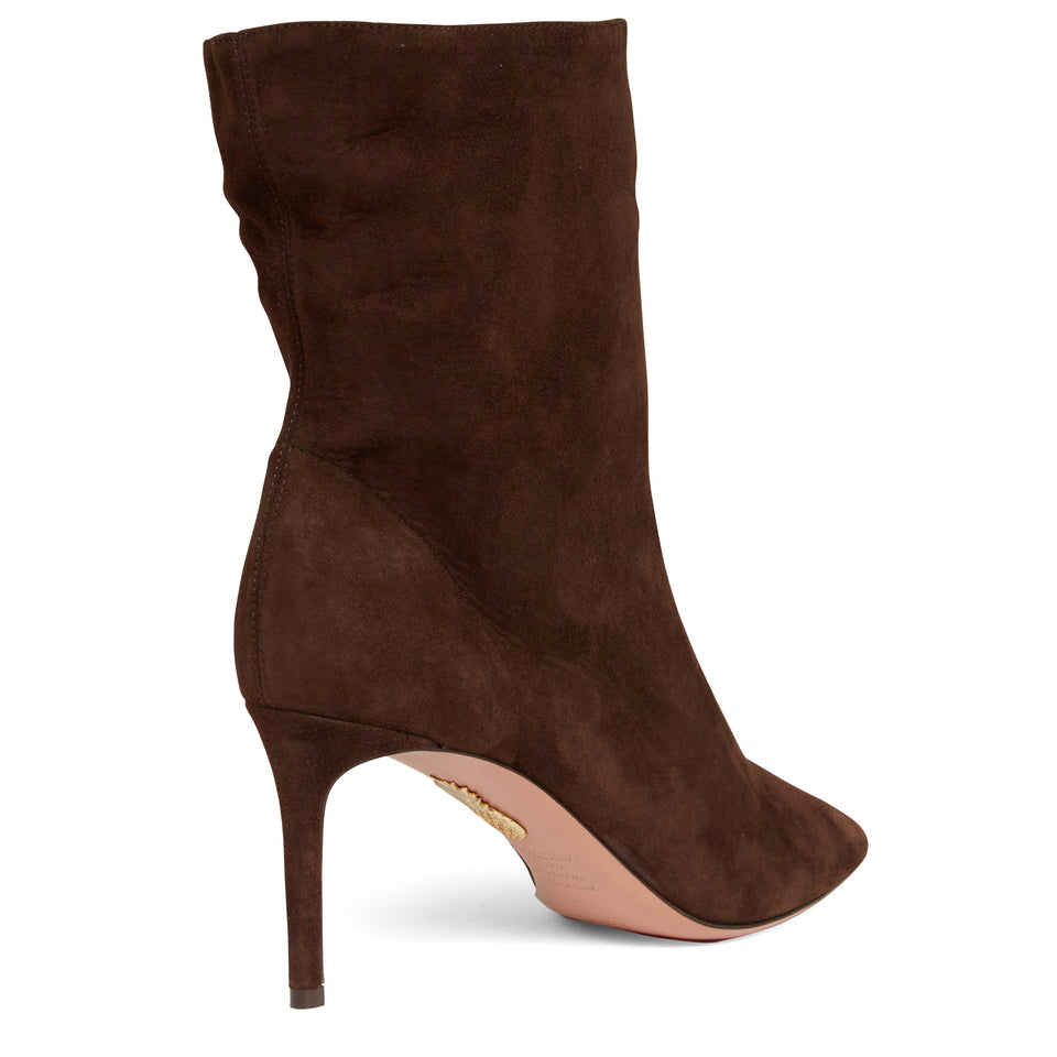 "Matignon" ankle boot in brown suede