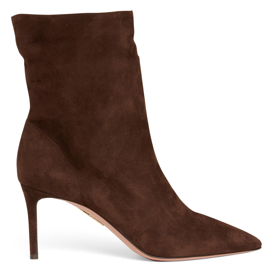 "Matignon" ankle boot in brown suede