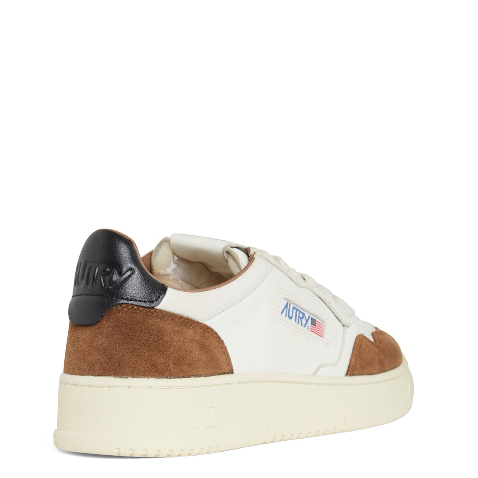 ''Medalist Low'' sneakers in white and brown leather