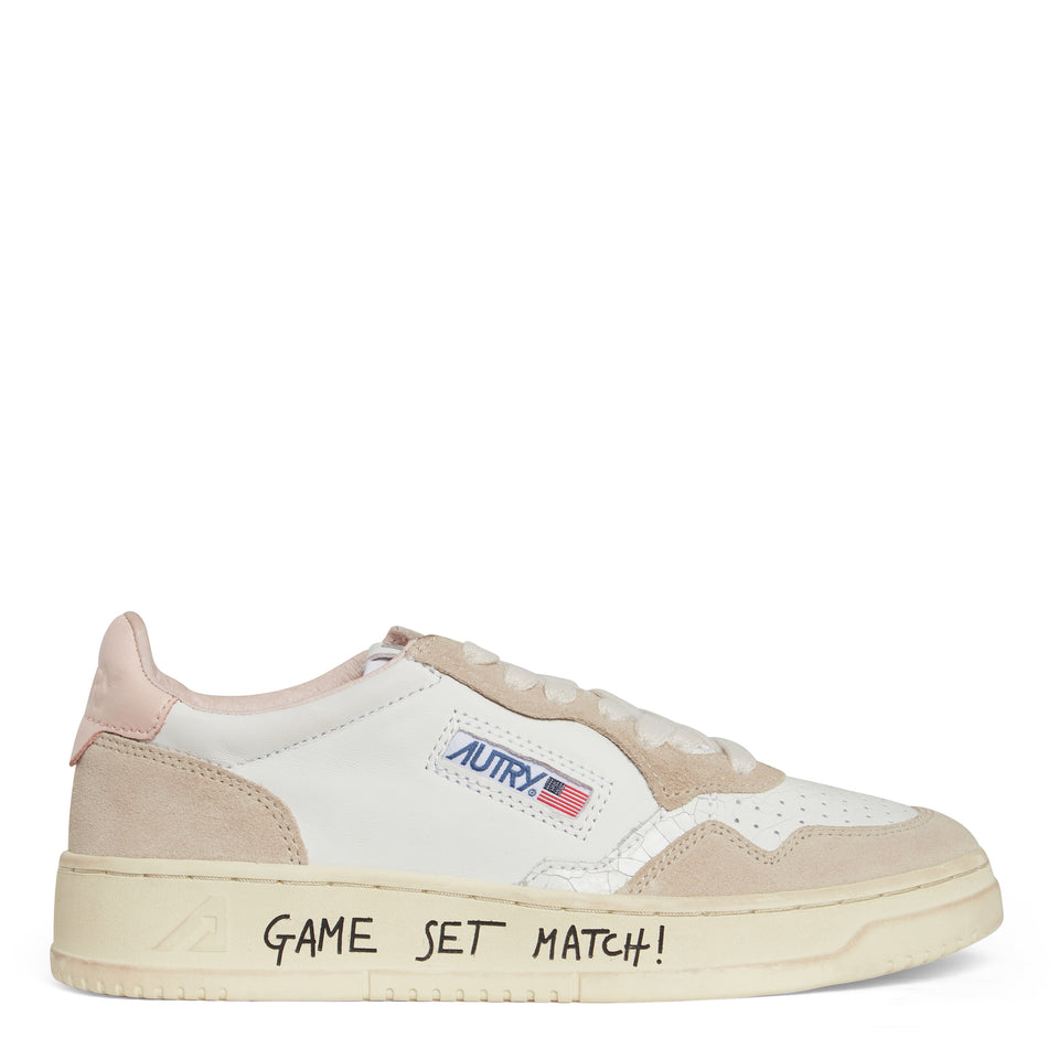 ''Medalist Low'' sneakers in white and beige leather