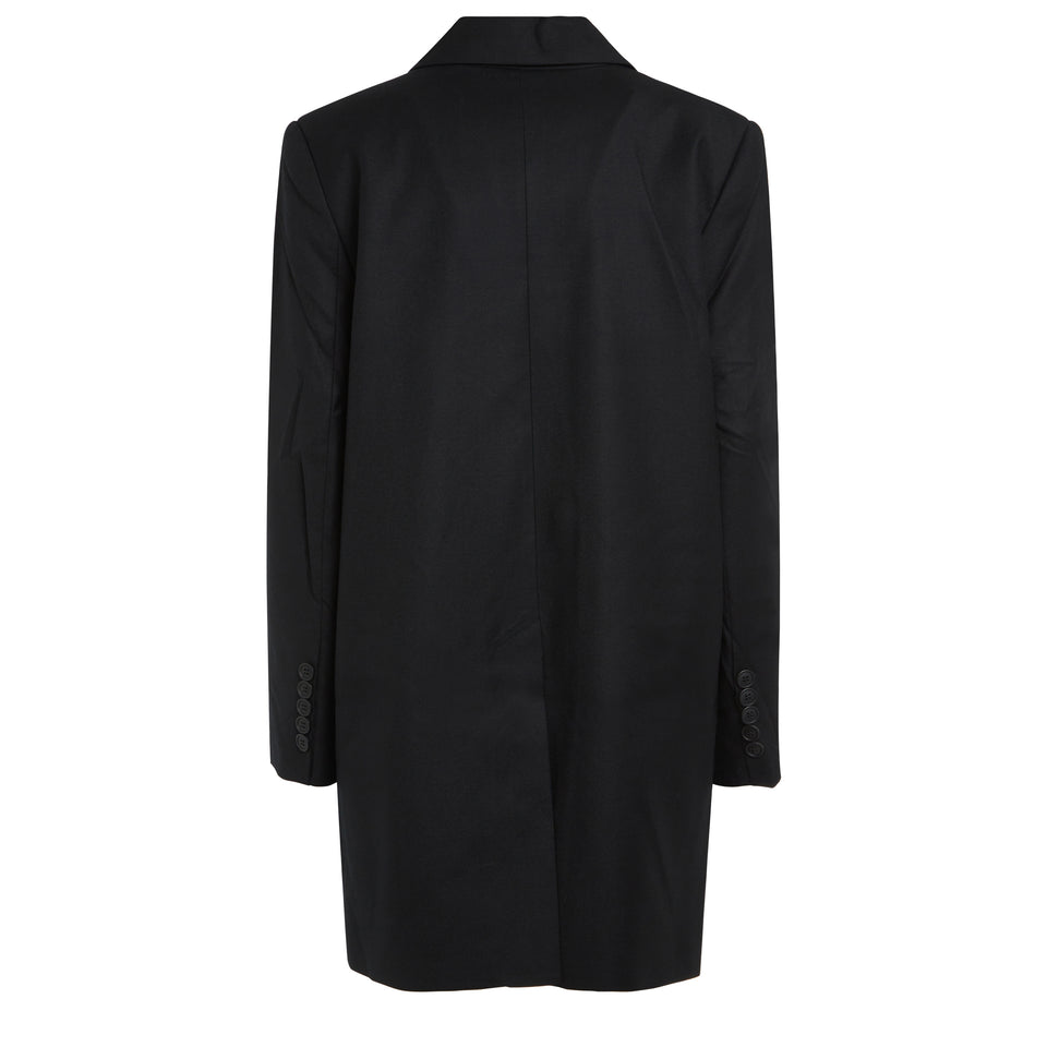 Long "Rigo" jacket in black fabric