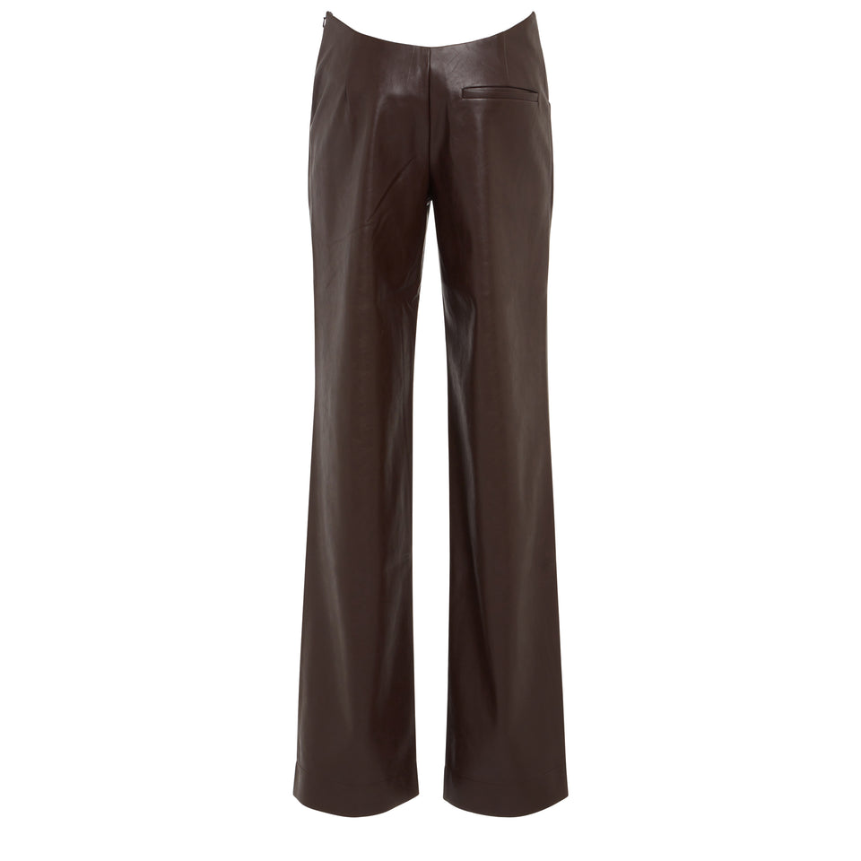 "Tolobu" trousers in brown leather