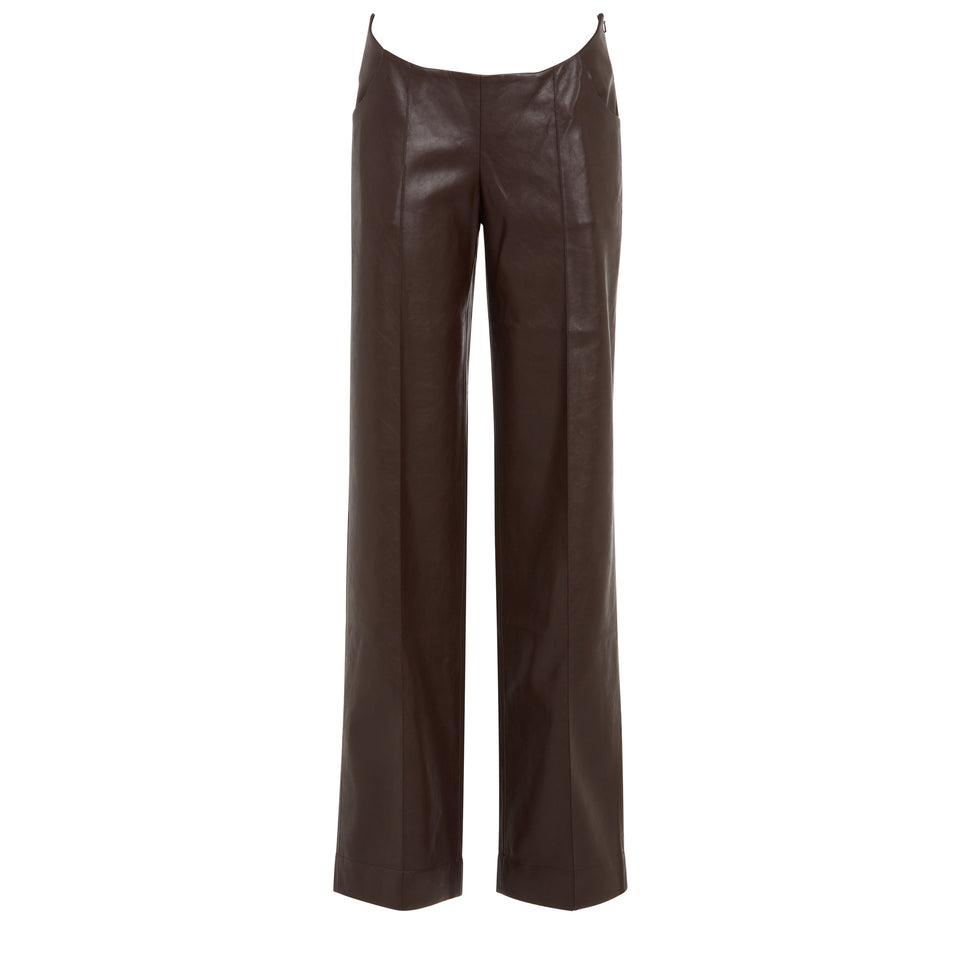 "Tolobu" trousers in brown leather