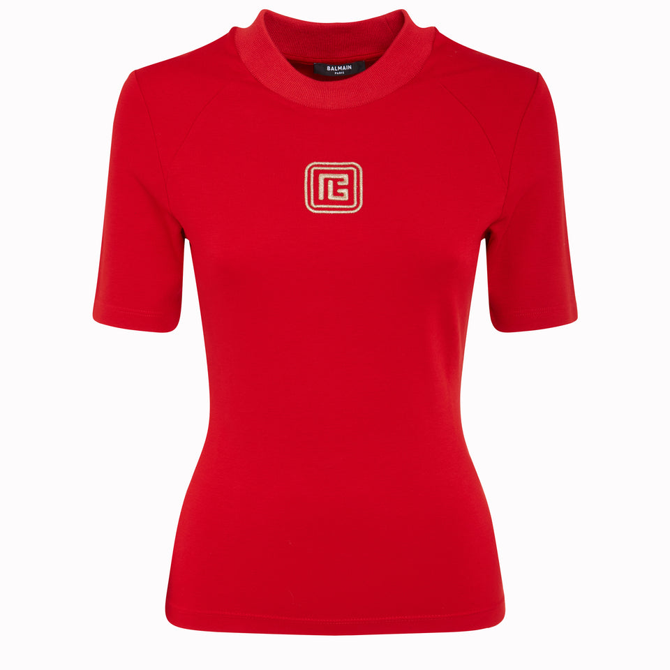 Red fabric T-shirt