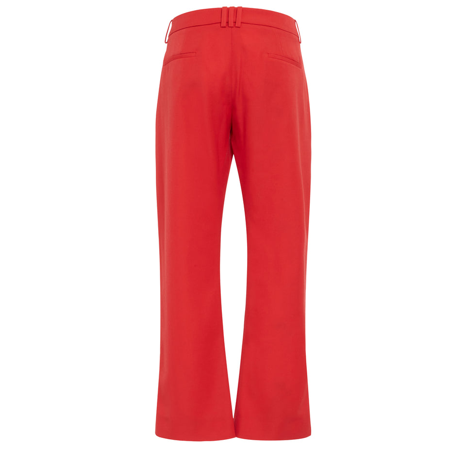 Tailored trousers in red wool
