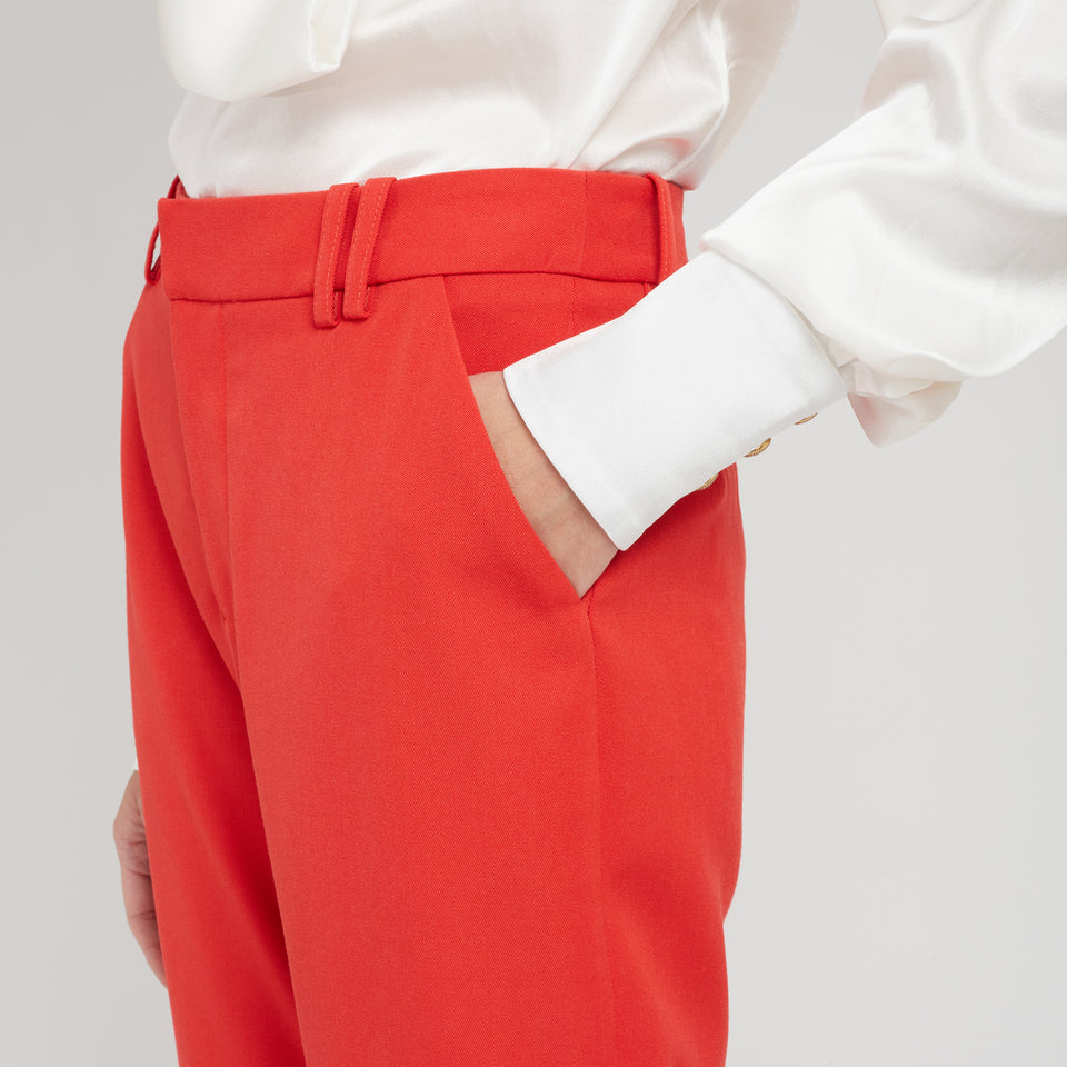 Pantalone sartoriale in lana rossa