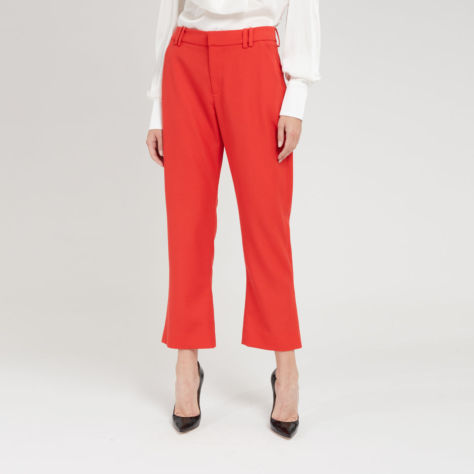 Tailored trousers in red wool