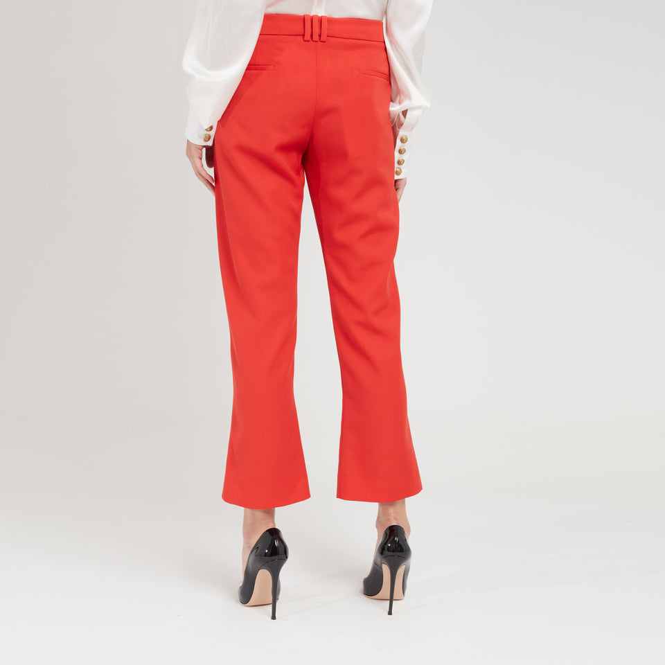 Pantalone sartoriale in lana rossa
