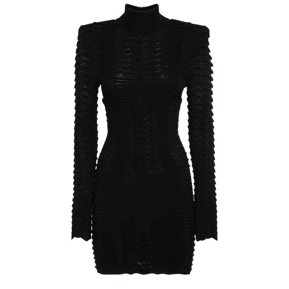 Midi dress in black fabric
