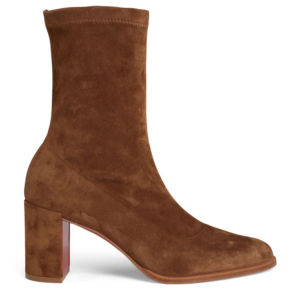 "Stretchadoxa" ankle boot in brown suede