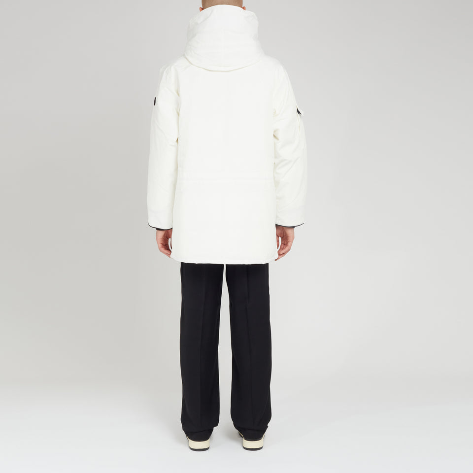 "Expedition" parka in white technical fabric