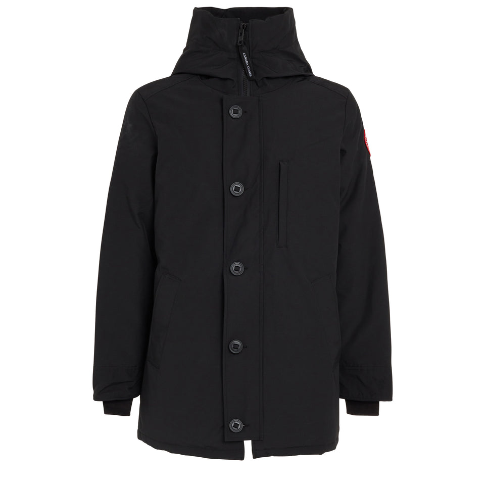 "Chateau" parka in black technical fabric