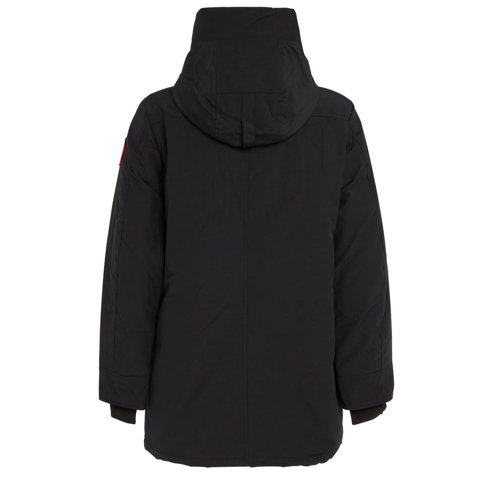 "Chateau" parka in black technical fabric