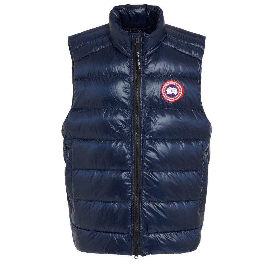 "Crofton" padded vest in blue fabric
