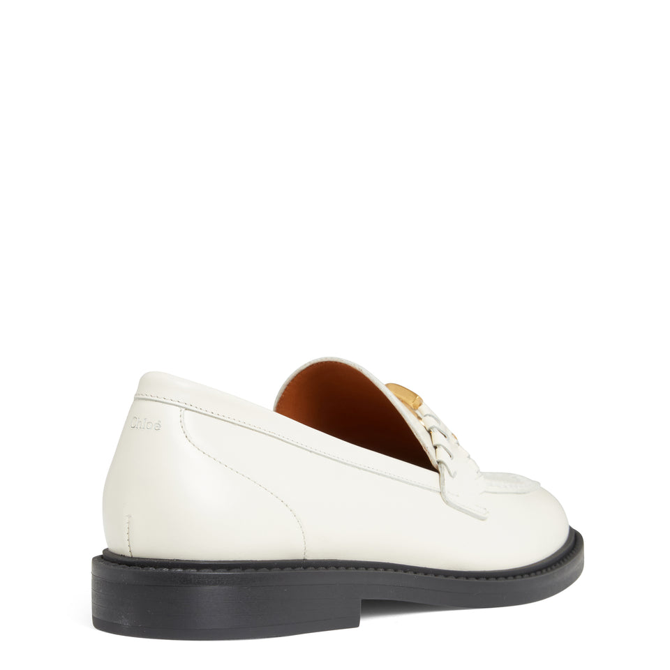 ''Marcie'' loafer in white leather