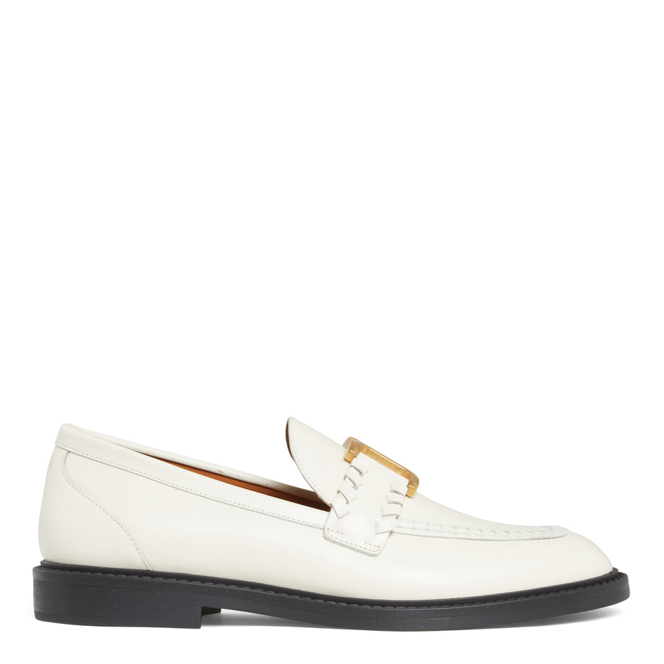 ''Marcie'' loafer in white leather
