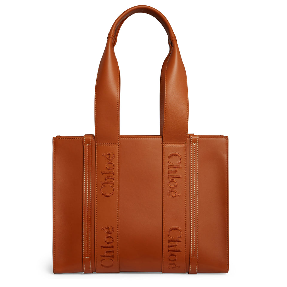 Brown leather "Woody" bag