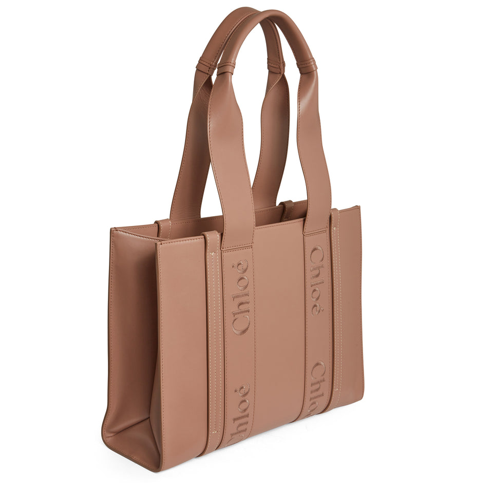 "Woody" bag in beige leather