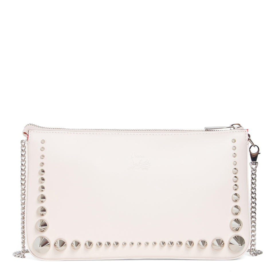 "Loubila pouch" bag in white leather