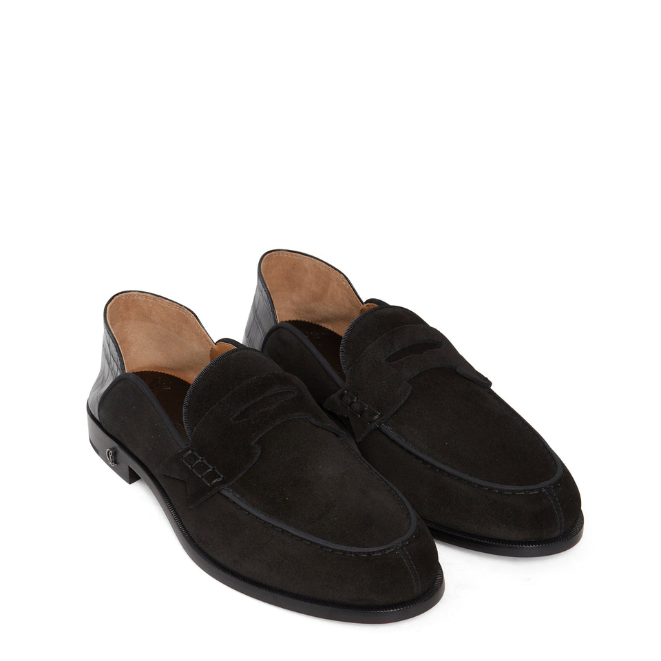 "Penny No Back'' moccasin in black suede