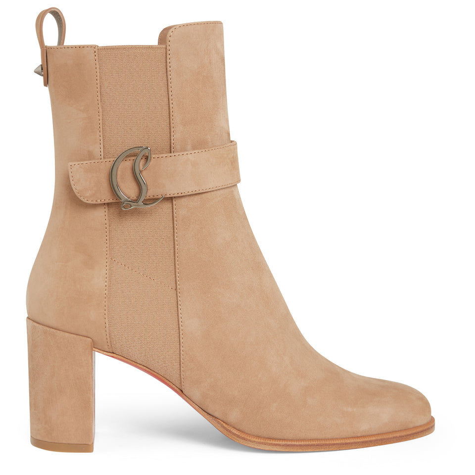 Stivaletto "Chelsea booty" in suede beige