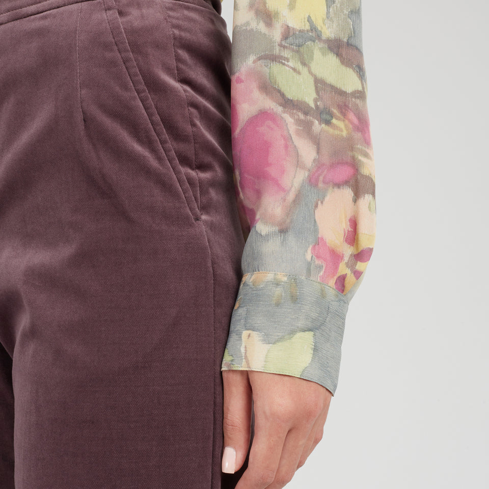 "Pantery" trousers in purple fabric