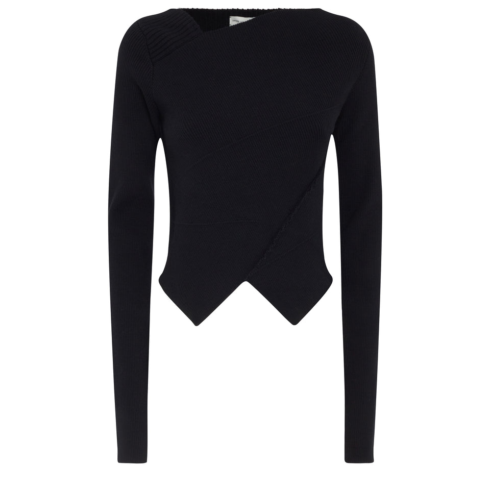 "Teanne" sweater in black wool