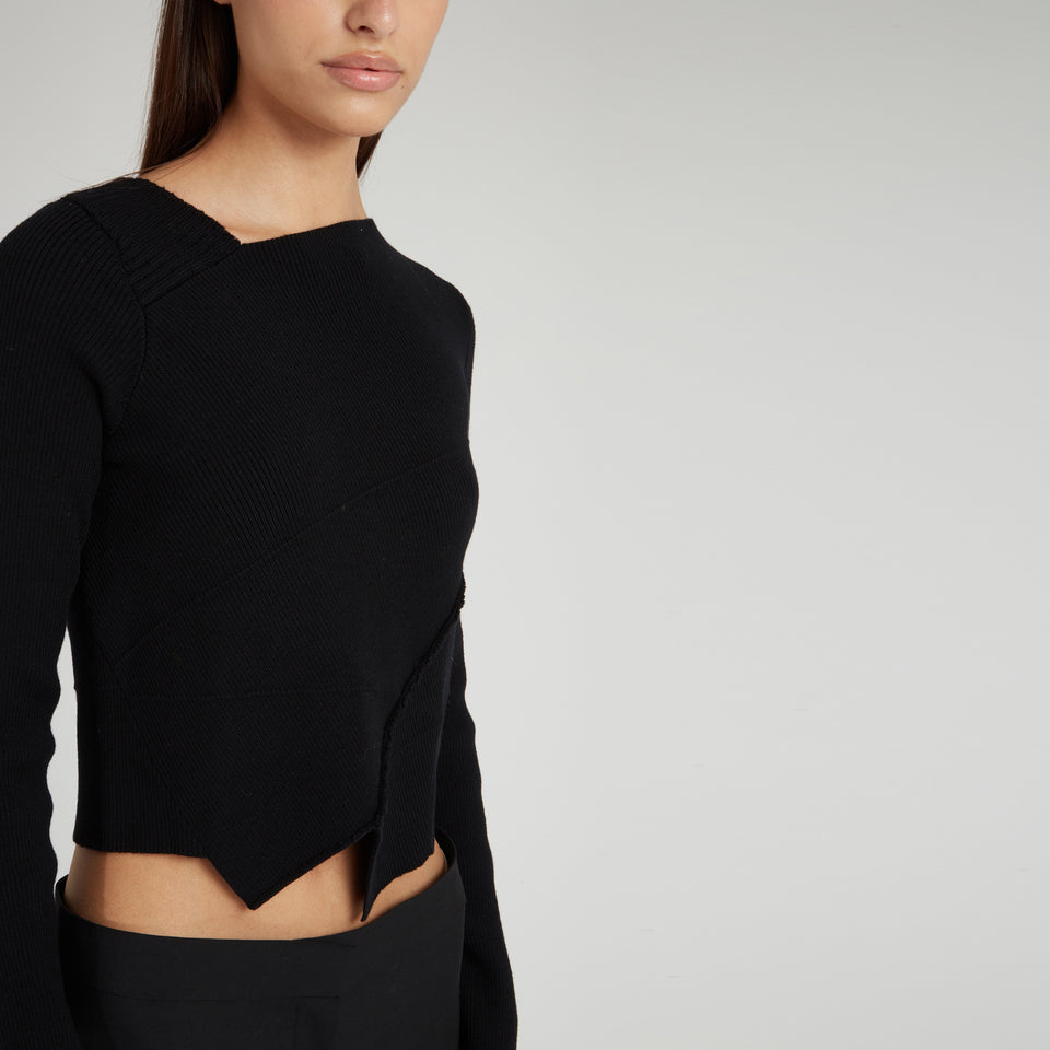 "Teanne" sweater in black wool