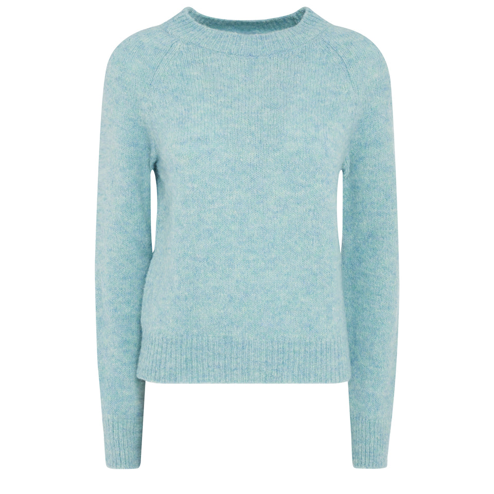 "Texas" sweater in light blue wool